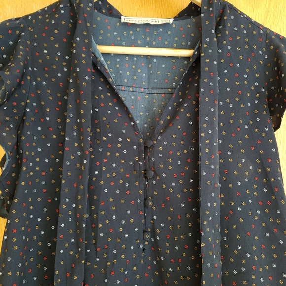 Abercrombie and Fitch Blue Floral Pattern Bow Tie Sz XS - Picture 2 of 6
